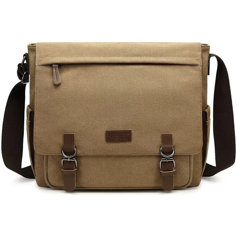Canvasio plátěná crossbody taška Sunborl Hnědá 20L