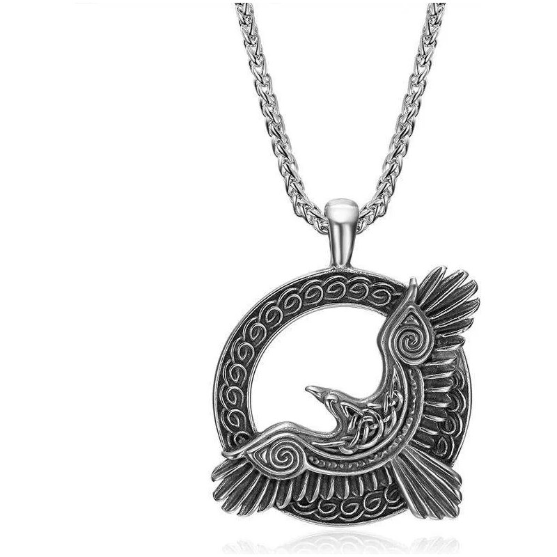 Impress Jewelry Ocelový přívěsek Runic Raven - Severský havran