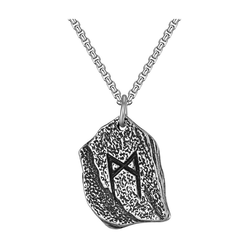 Impress Jewelry Ocelový přívěsek Runový kámen Mannaz & Vegvísir