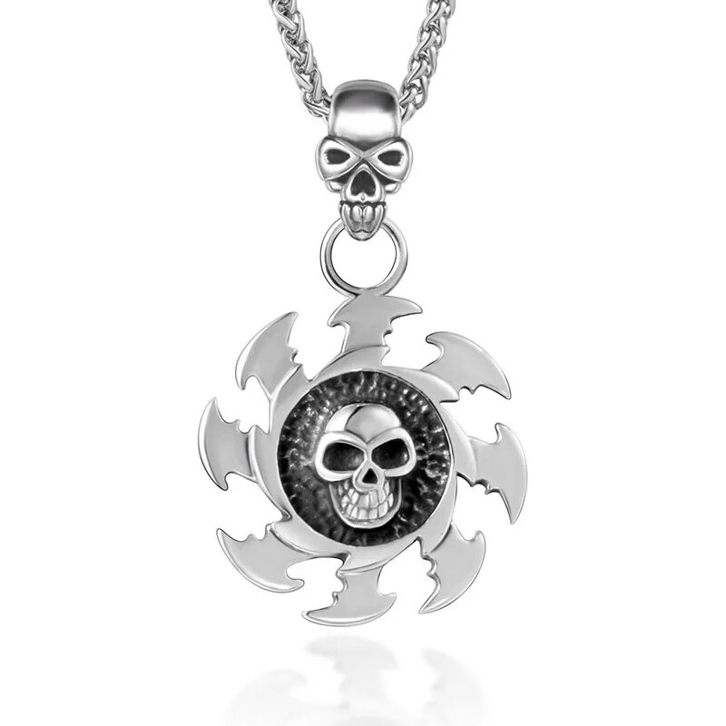Impress Jewelry Ocelový přívěsek Skull Blade – Lebka v kole