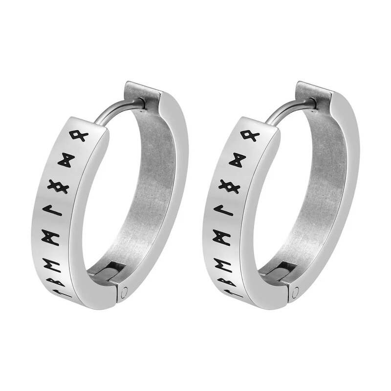 Impress Jewelry Vikingské náušnice z chirurgické oceli Runy