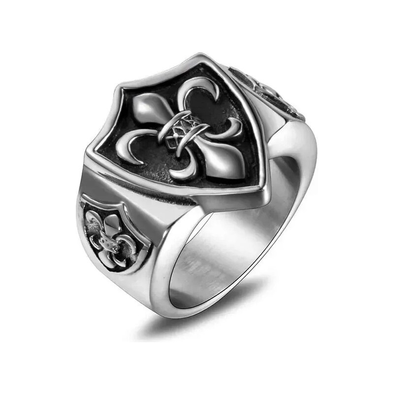 Impress Jewelry Prsten z chirurgické oceli Templářský štít
