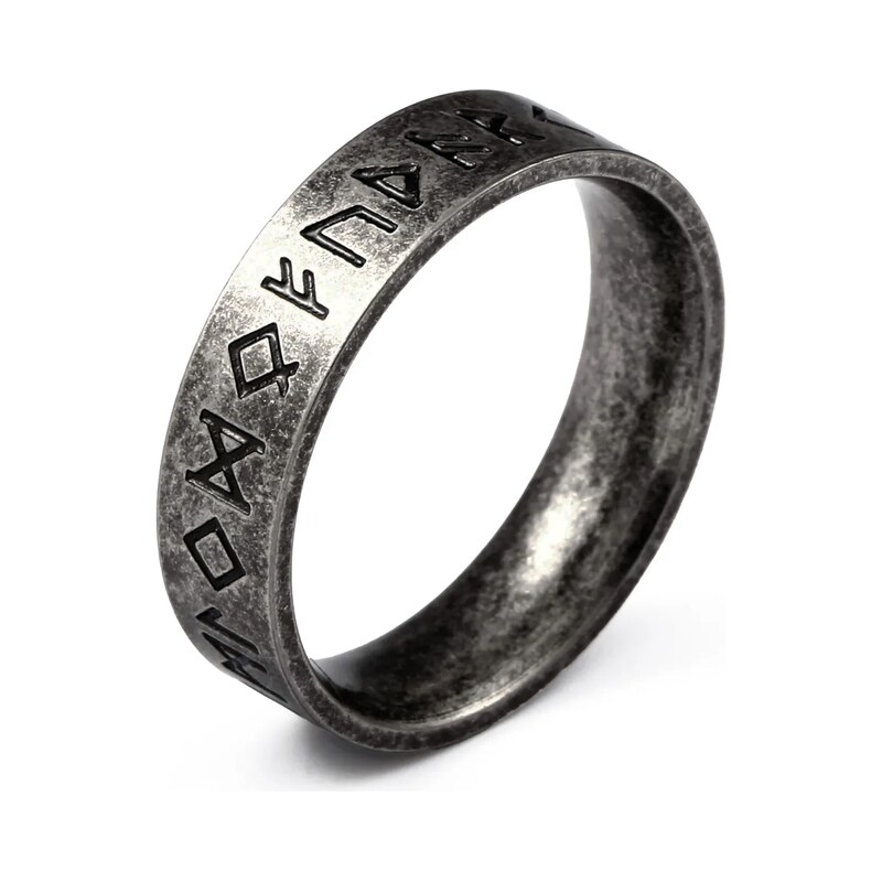 Impress Jewelry Prsten z chirurgické oceli s Runovými Symboly