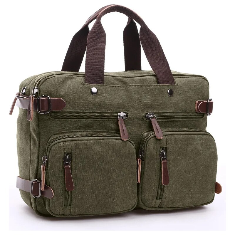 Canvasio plátěná taška crossbody Savior Zelená 18L