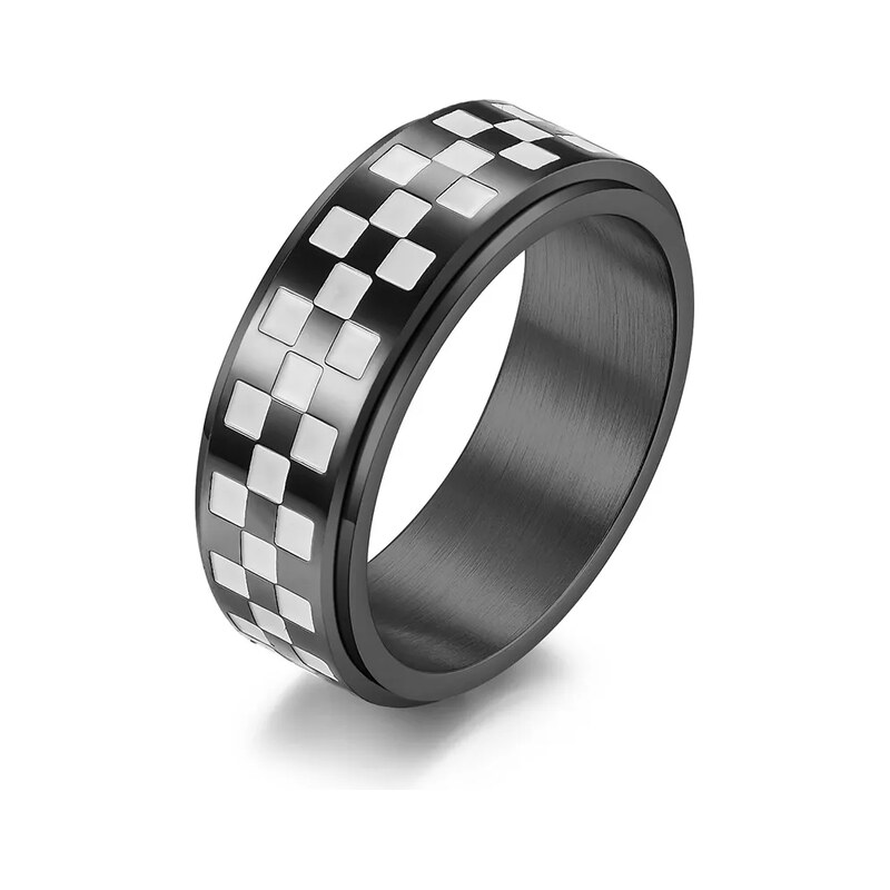 Impress Jewelry Otočný prsten z chirurgické oceli Street checker