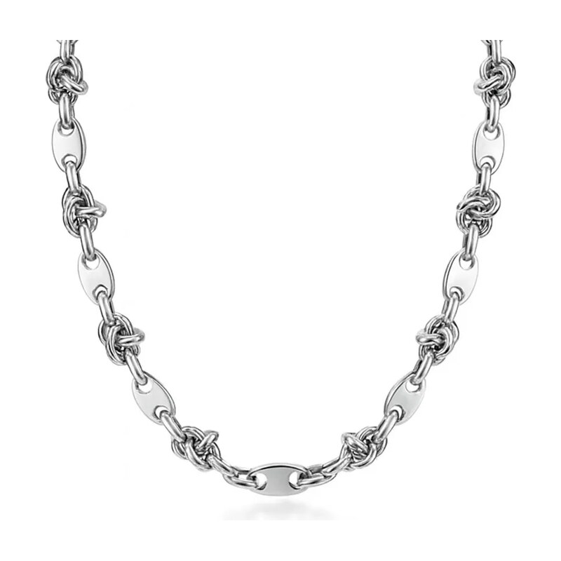 Impress Jewelry Náhrdelník z chirurgické oceli Looper Stříbrný