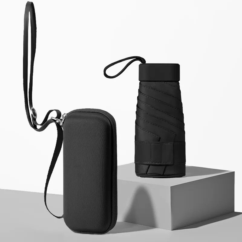 Shimia Skládací mini deštník v kabelce Black