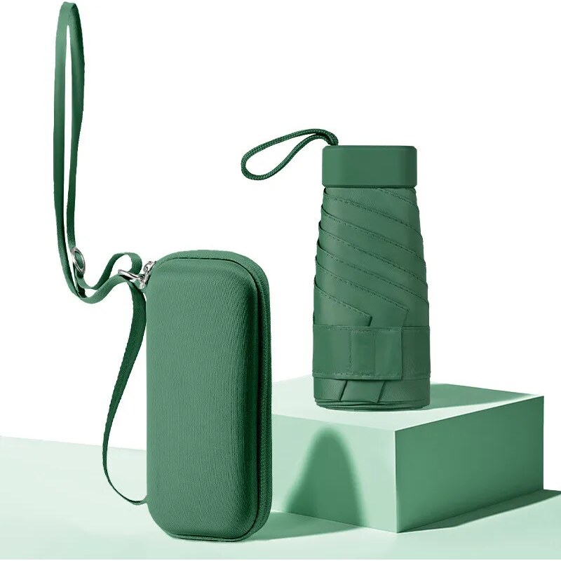 Shimia Skládací mini deštník v kabelce Dark green