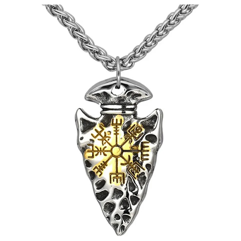 Impress Jewelry Přívěsek z chirurgické oceli Hrot šípu Vegvísir