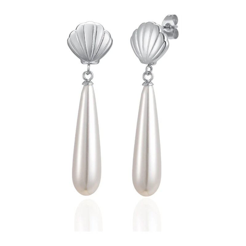 Impress Jewelry Perlové náušnice z chirurgické oceli Shell drop