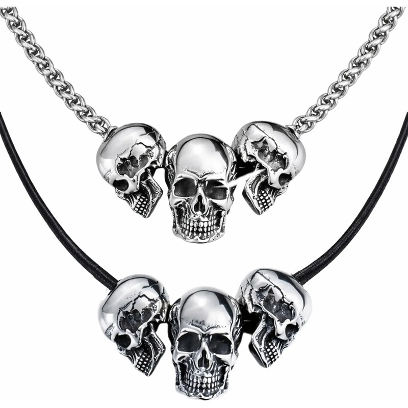Impress Jewelry Náhrdelník z chirurgické oceli – Tři Lebky