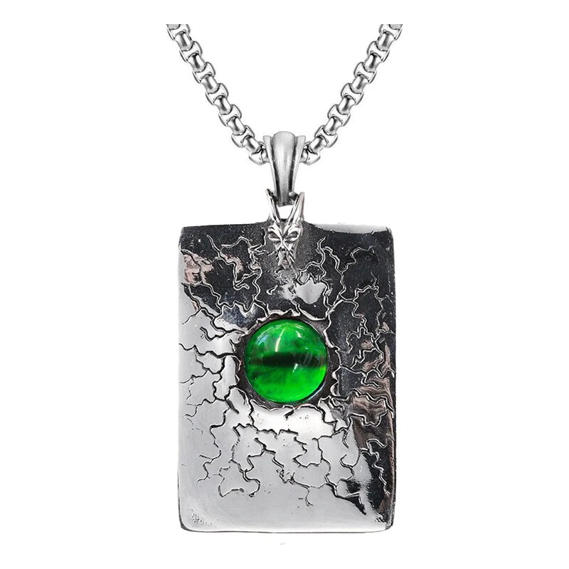 Impress Jewelry Ocelový přívěsek Dračí oko Zelené – Slunce &