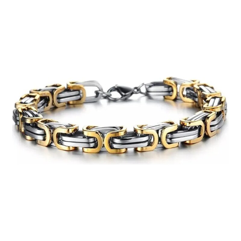 Impress Jewelry Pánský náramek z oceli Be Hard Zlato/stříbro 8