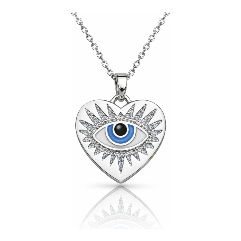 Impress Jewelry Ocelový náhrdelník Nazar Oko proroka Srdce s