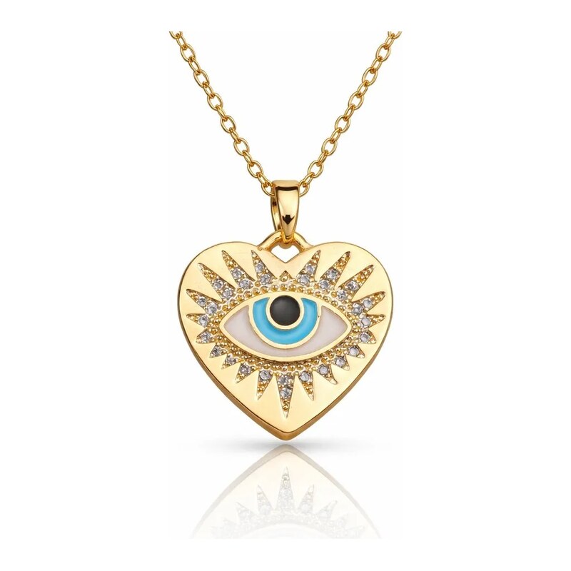 Impress Jewelry Ocelový náhrdelník Nazar Oko proroka Srdce s