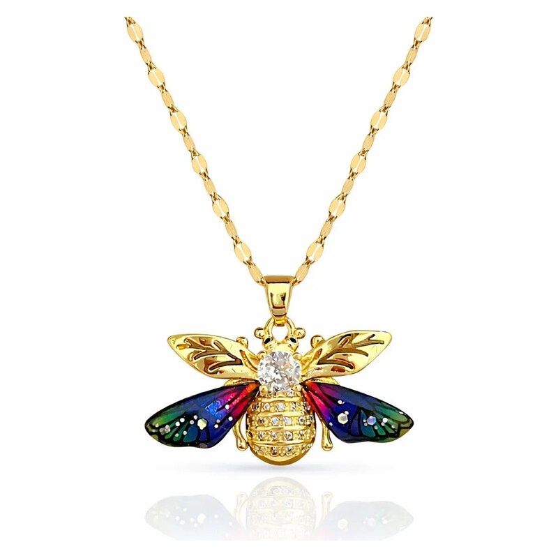 Impress Jewelry Dámský ocelový náhrdelník s přívěskem Včelí