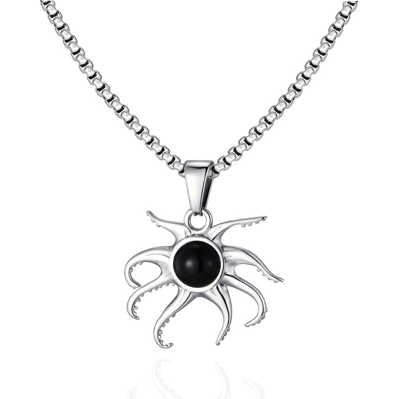 Impress Jewelry Ocelový přívěsek Chobotnice - Octopus s černým
