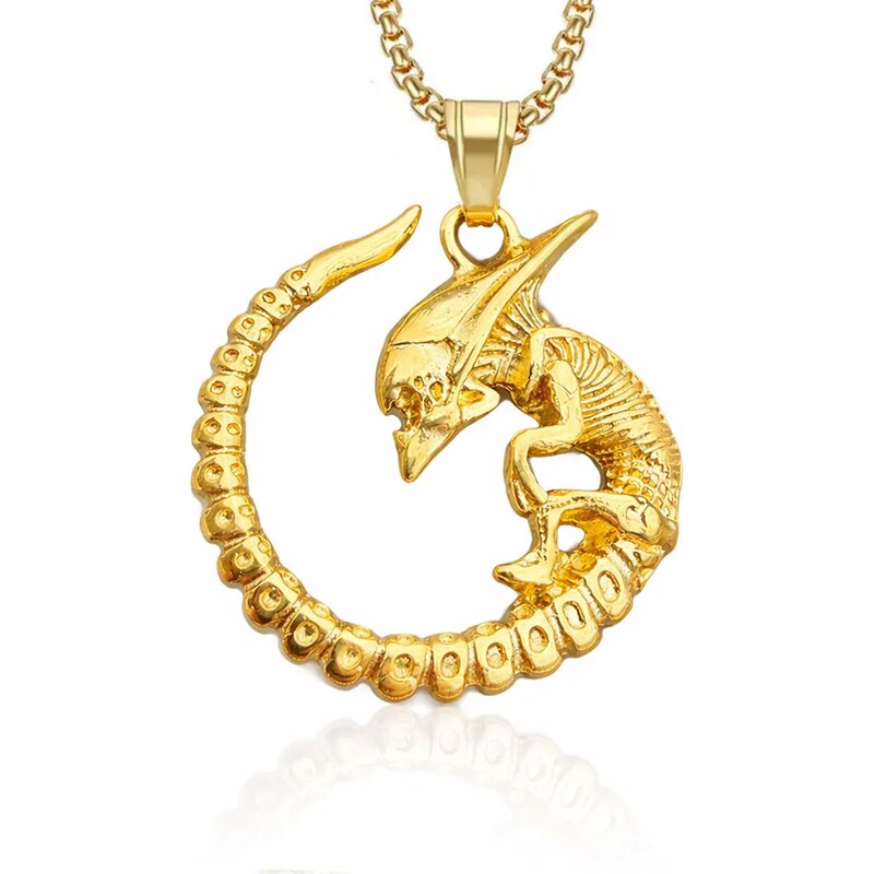 Impress Jewelry Přívěšek z chirurgické oceli Alien Beast – Zlatý