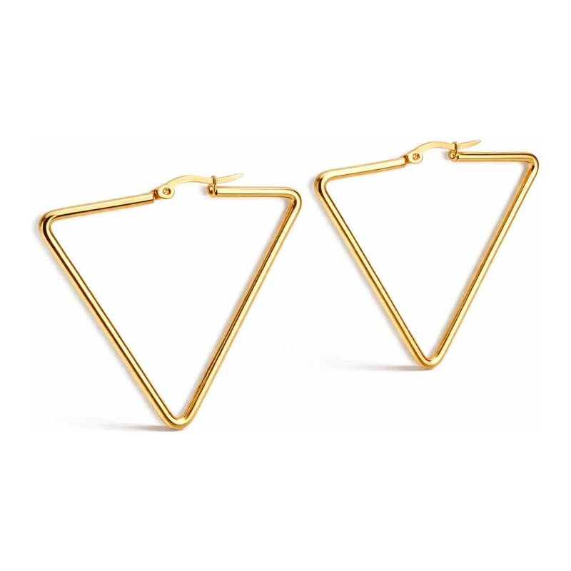 Impress Jewelry Geometrické ocelové náušnice Trojúhelník zlaté
