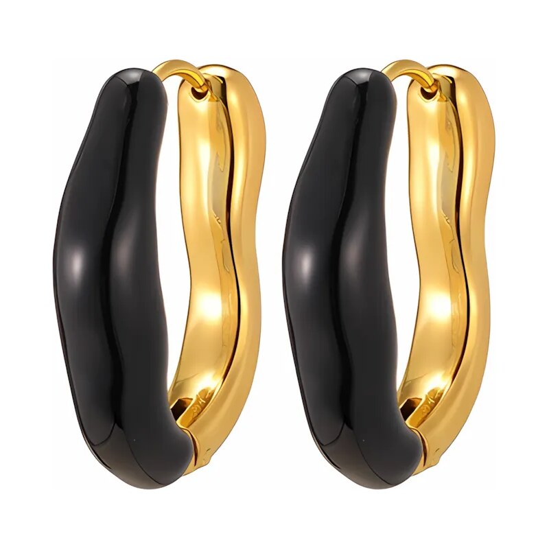 Impress Jewelry Náušnice z chirurgické oceli Candy zlato-černé