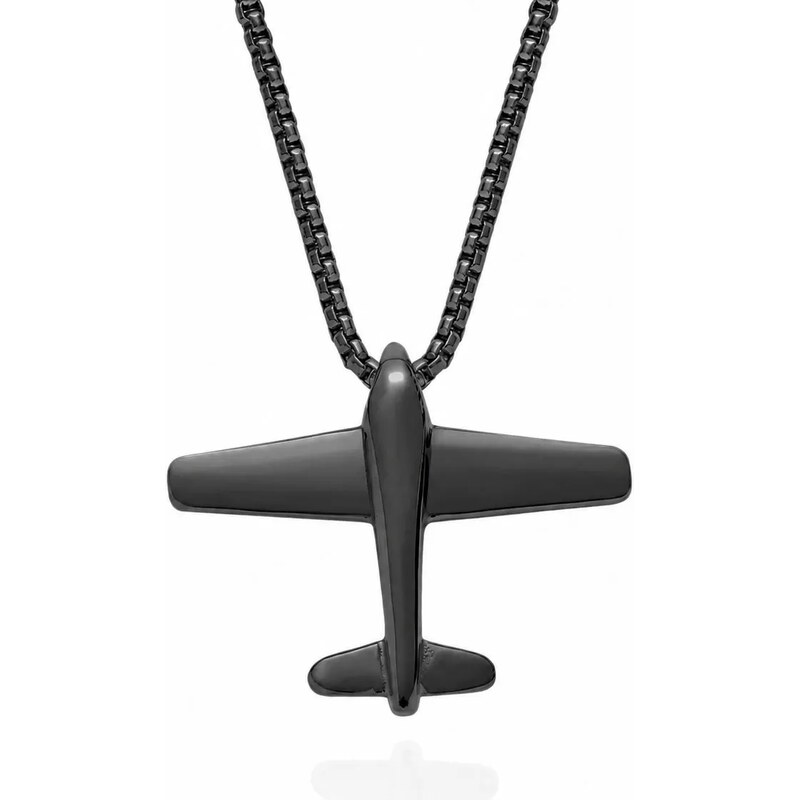 Impress Jewelry Přívěsek z chirurgické oceli Letadlo 815 Černé