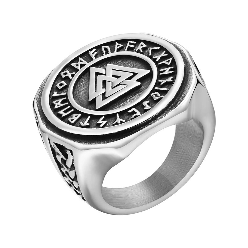 Impress Jewelry Prsten z chirurgické oceli Vikingský Valknut s