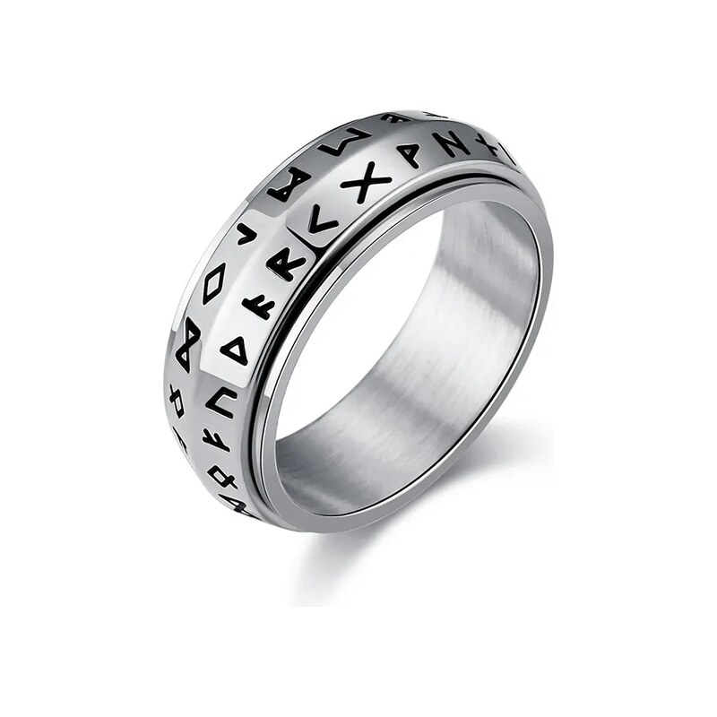 Impress Jewelry Otočný prsten z chirurgické oceli Runový kruh