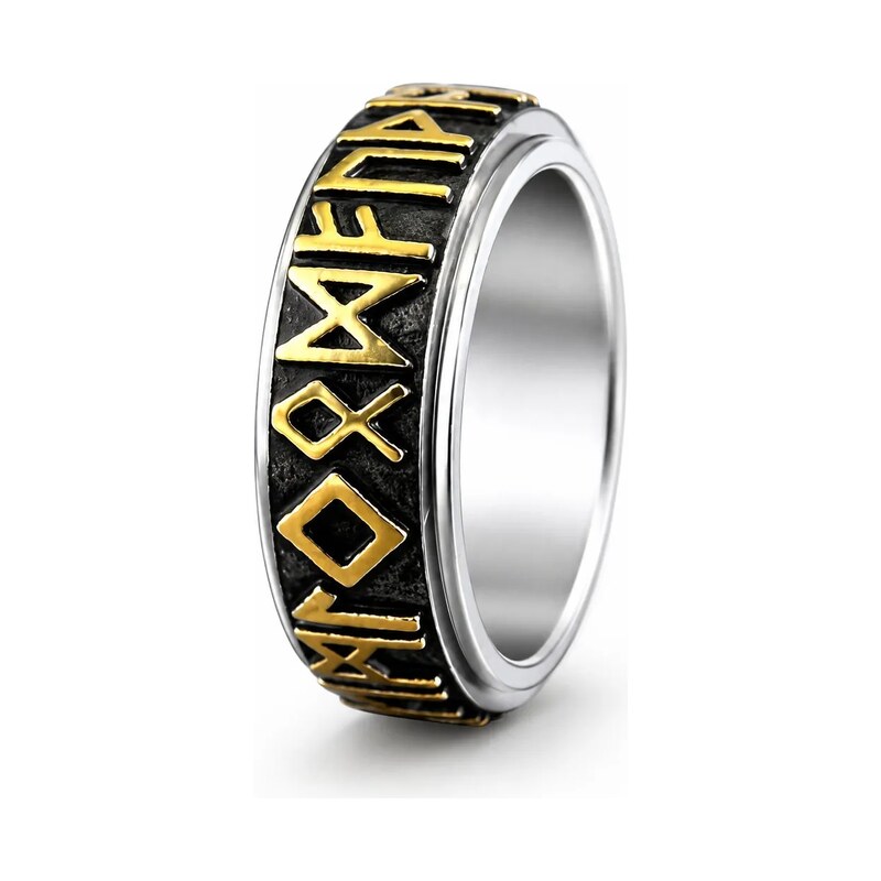 Impress Jewelry Otočný prsten z chirurgické oceli Severské runy