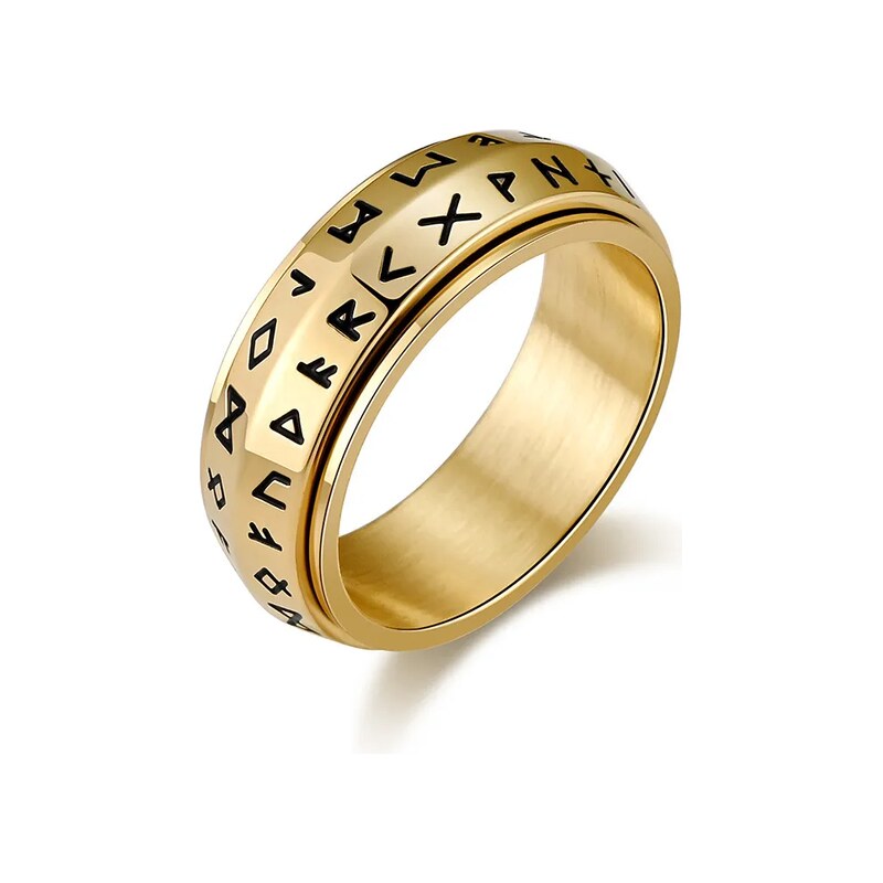 Impress Jewelry Otočný prsten z chirurgické oceli Runový kruh