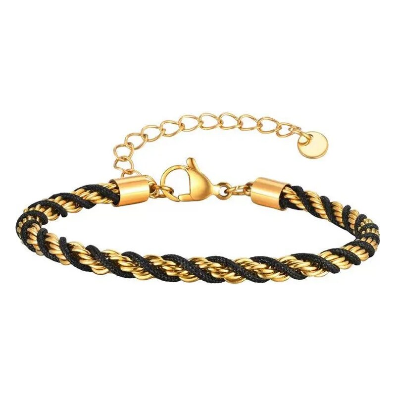 Impress Jewelry Náramek z chirurgické oceli a nylonu Pike černo