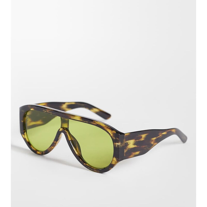 Kaiia exclusive aviator green lens glasses in tort-Multi