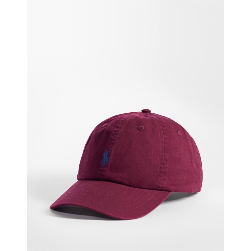 Polo Ralph Lauren icon logo cap in burgundy-Red