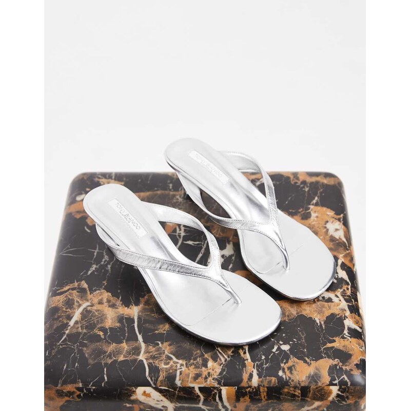 Tony Bianco Krista thong heeled sandals in silver