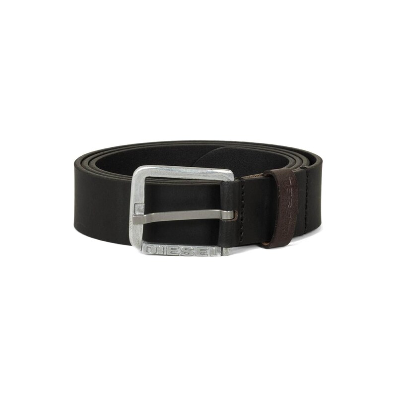 DIESEL Opasek LOGO B-BASIC LEATHER BELT černá