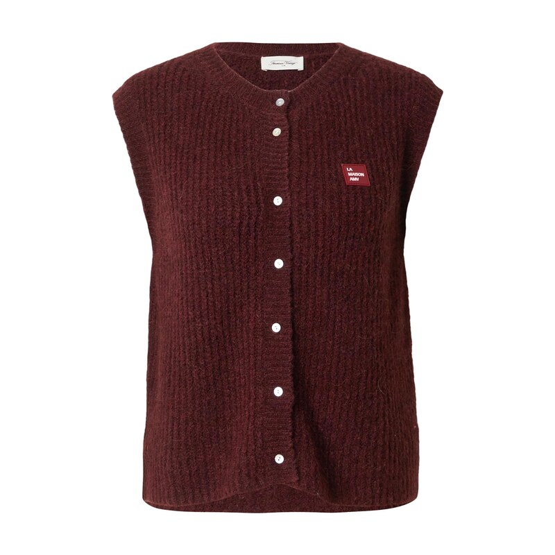 AMERICAN VINTAGE Pletená vesta EAST tmavě červená