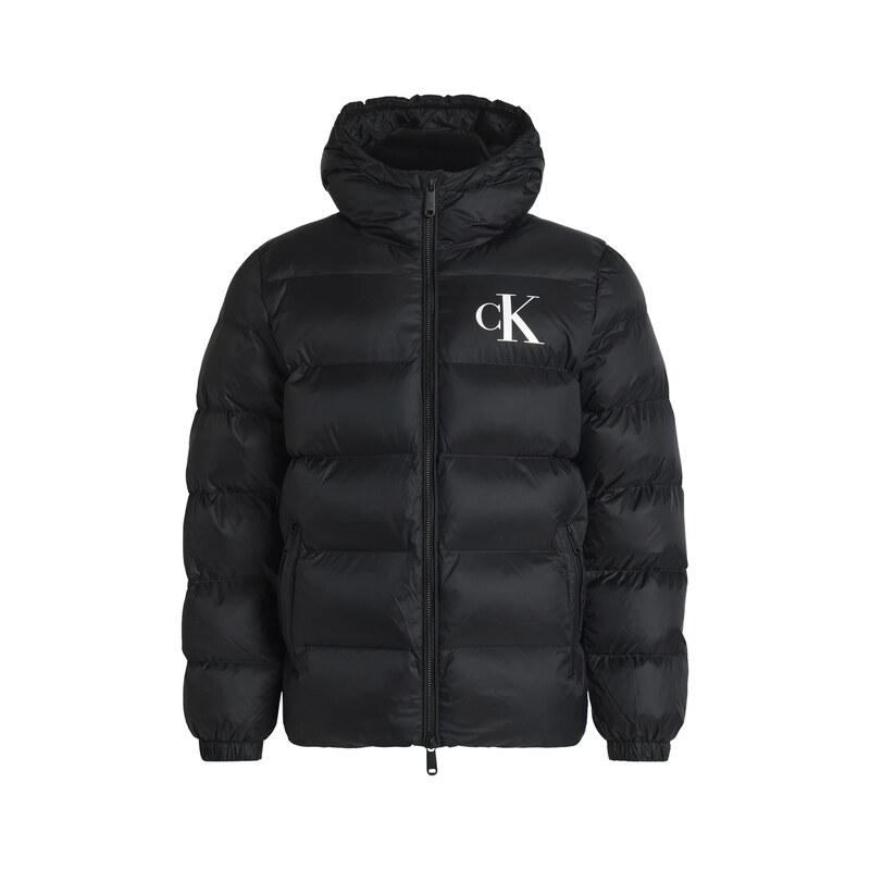 Calvin Klein Jeans Přechodná bunda černá / bílá