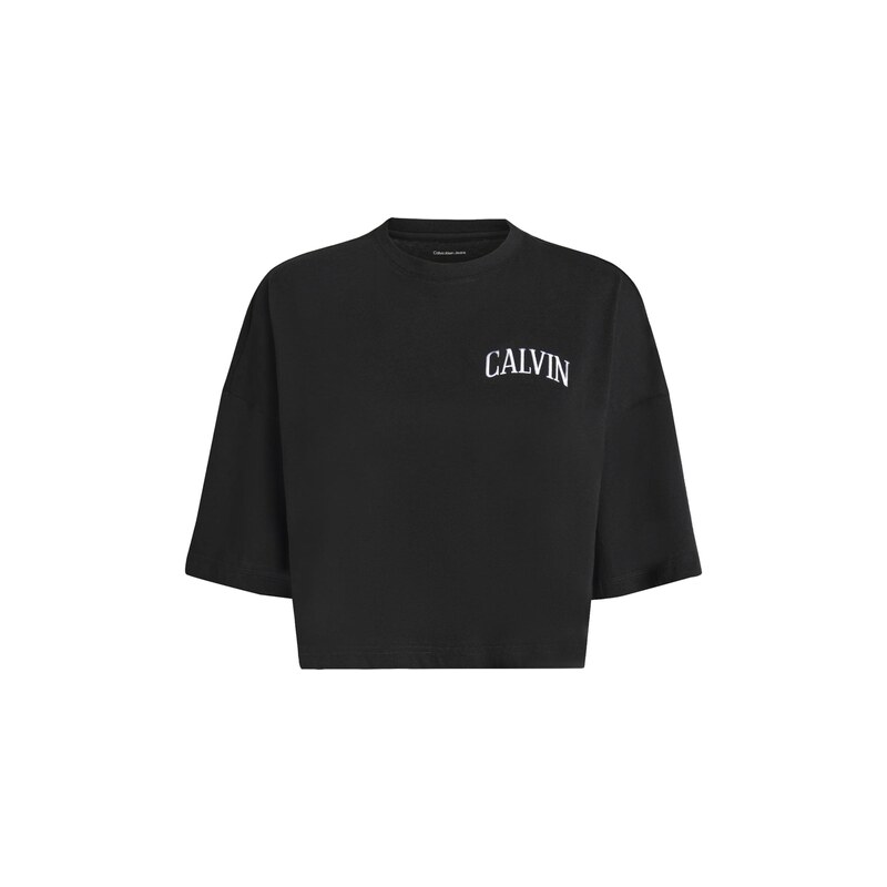 Calvin Klein Jeans Tričko černá / bílá