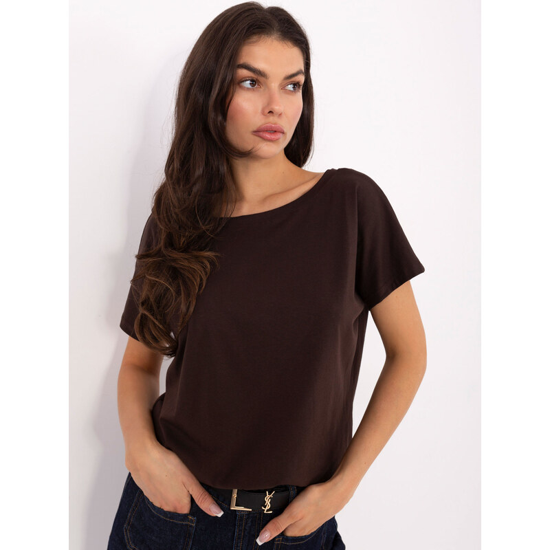 FPrice Tričko RV TS 4662.04X tmavě hnědé