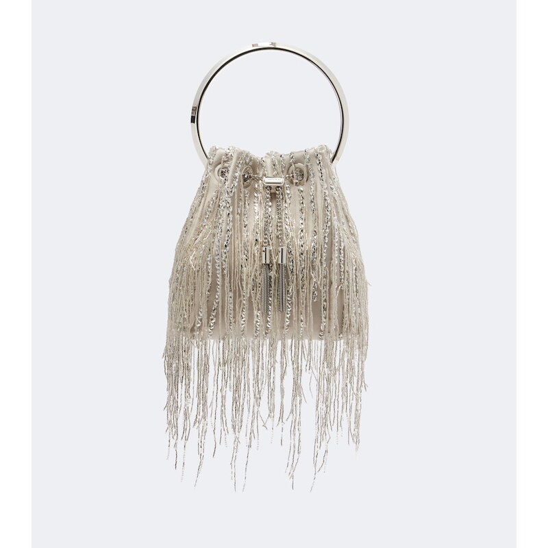 Jimmy Choo Bon Bon embellished satin bucket bag