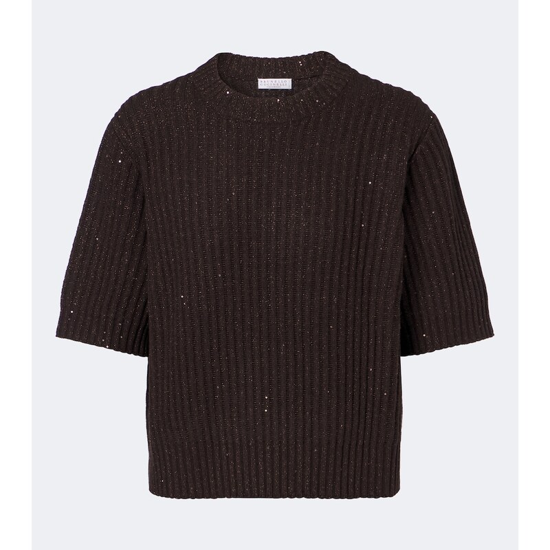 Brunello Cucinelli Ribbed-knit cashmere and wool-blend sweater