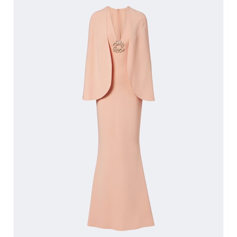 Elie Saab Embellished caped cady gown