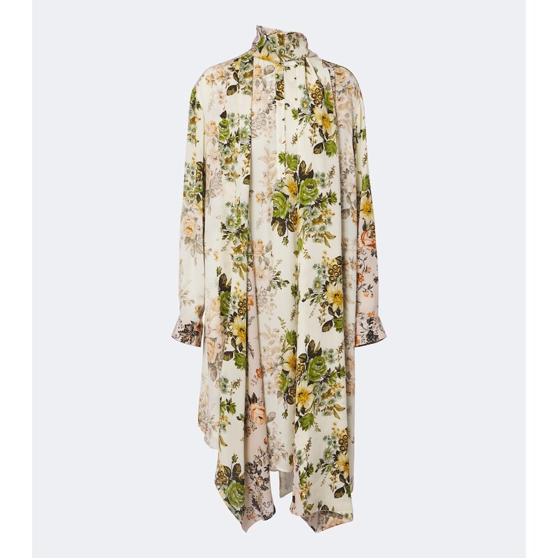Acne Studios Tie-neck floral silk georgette midi dress