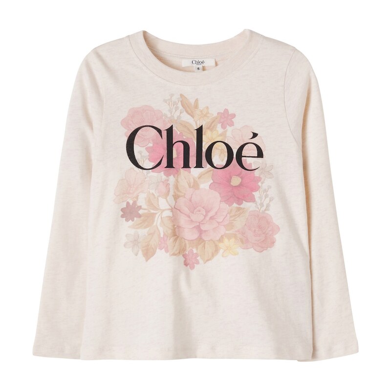 Chloe Kids ChloÃ Kids Logo floral cotton jersey T-shirt