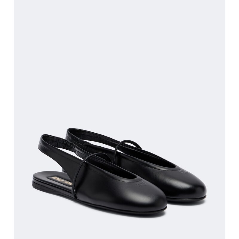 Miu Miu Leather slingback flats