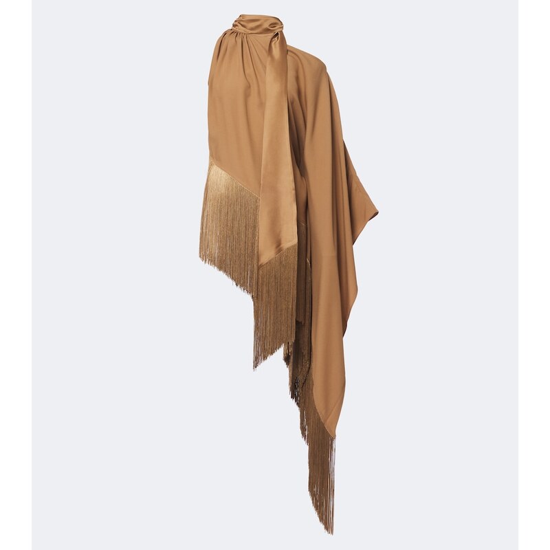 Taller Marmo Atlas fringed scarf-detail crêpe cady blouse