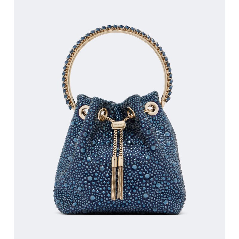 Jimmy Choo Bon Bon embellished satin bucket bag