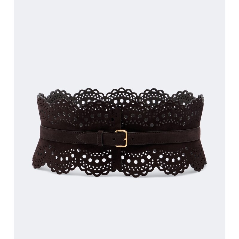 Alaia AlaÃ¯a Vienne suede corset belt