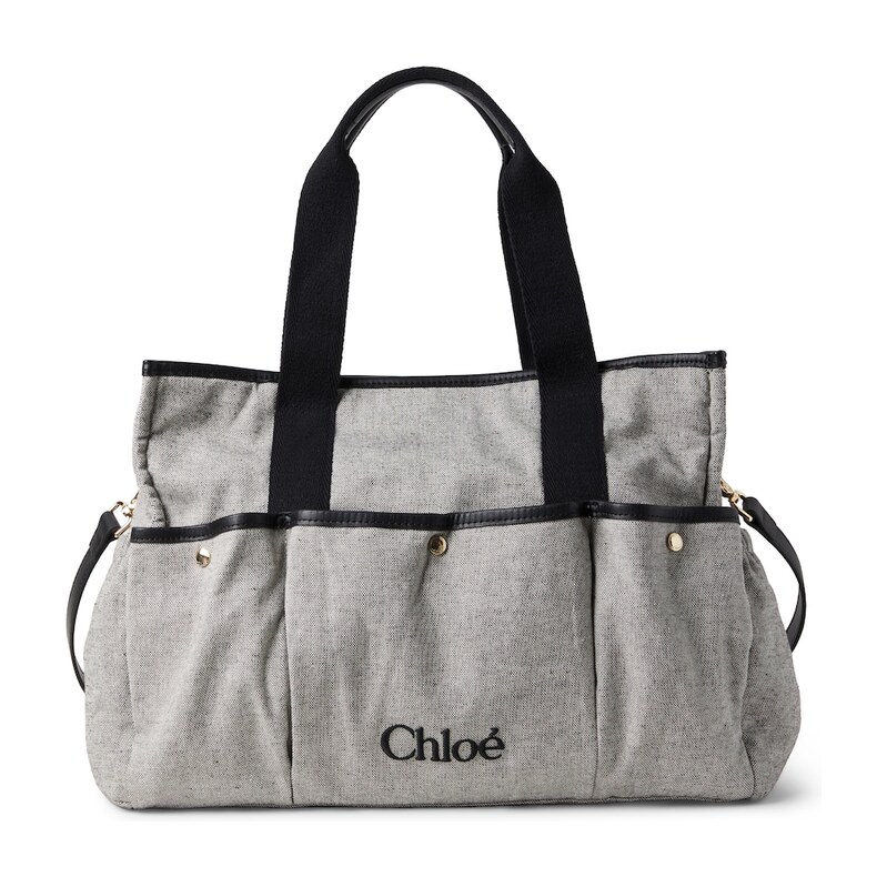 Chloe Kids ChloÃ Kids Logo cotton diaper bag