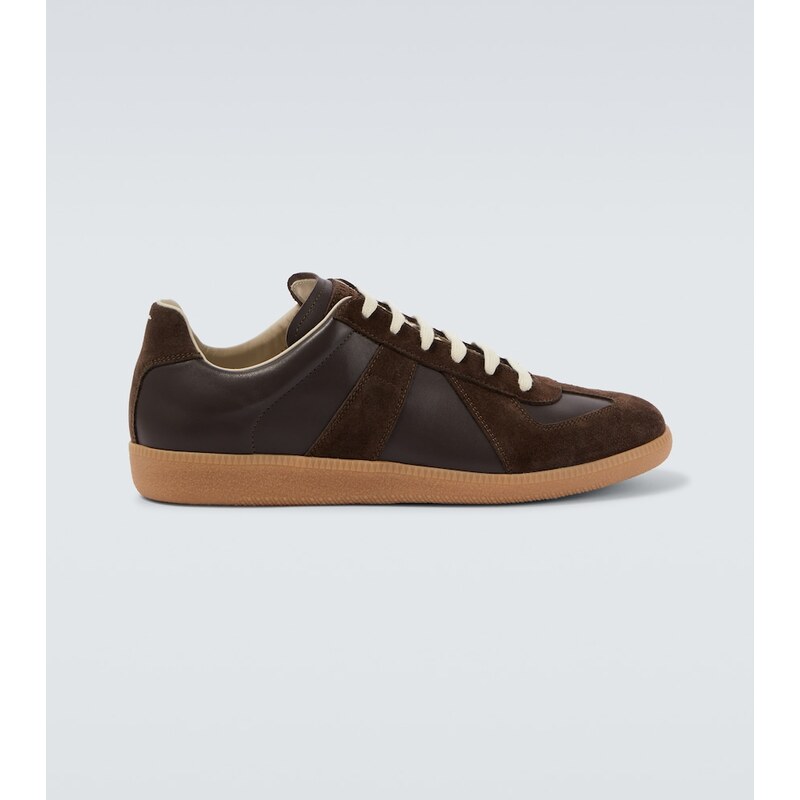 Maison Margiela Replica leather and suede sneakers