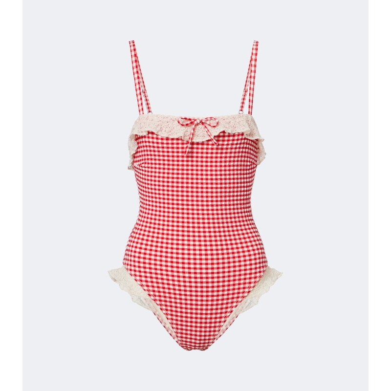 Montce Jacelyn gingham ruffled swimsuit